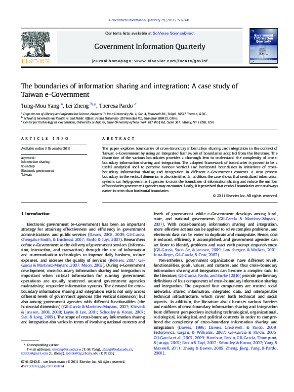 (PDF) The boundaries of information sharing and integration: A case ...