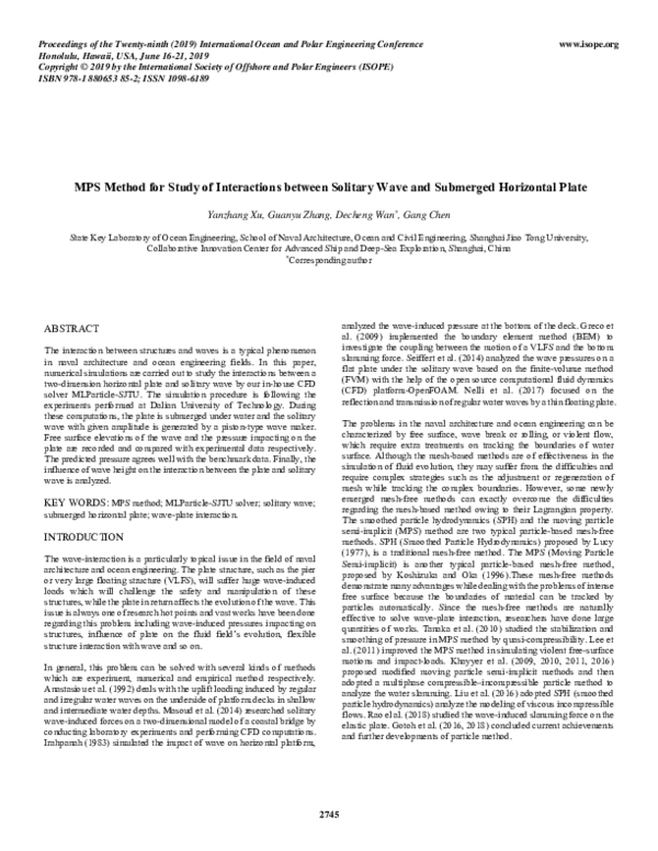 (PDF) MPS Method for Study of Interactions Between Solitary Wave and ...