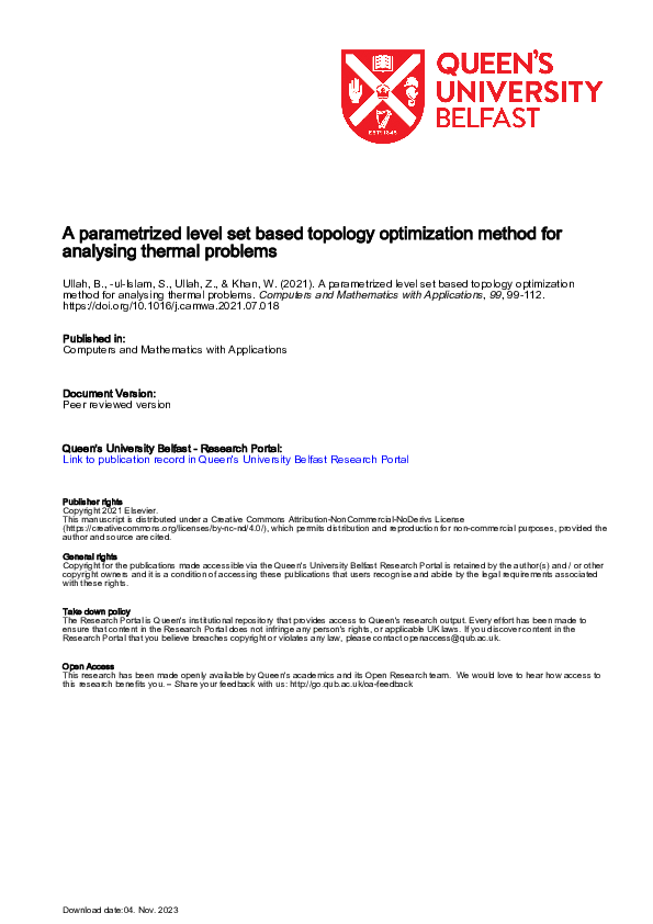 (PDF) A parametrized level set based topology optimization method for ...