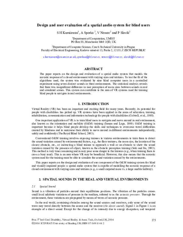 (PDF) On design and user evaluation of a spatial audio rendering system ...