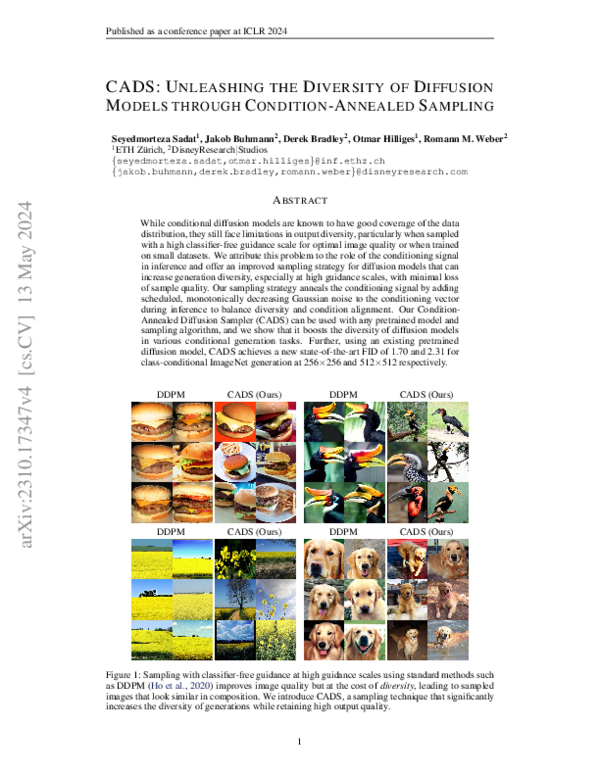 (PDF) CADS: Unleashing the Diversity of Diffusion Models through ...