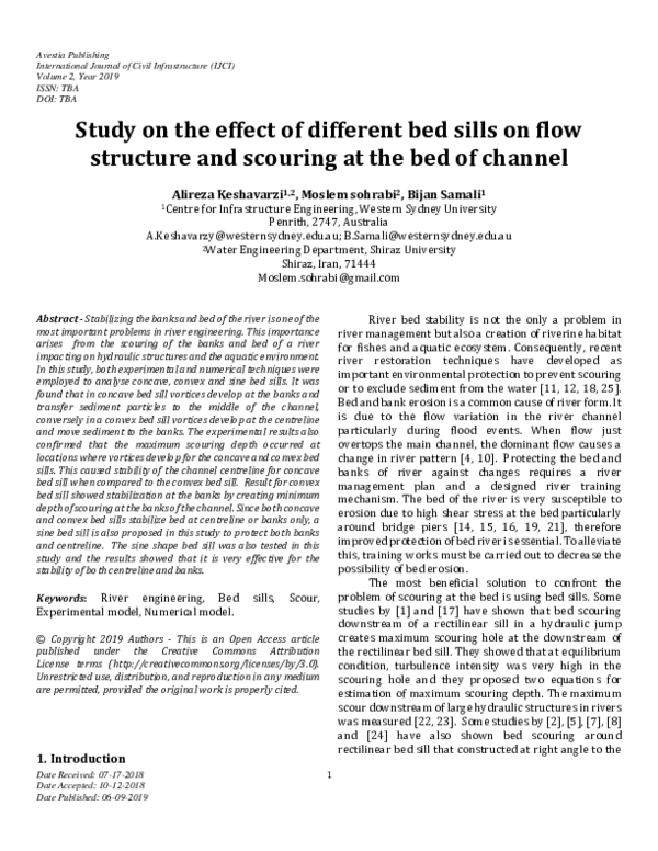 (PDF) Study on the Effect of Different Bed Sills on Flow Structure and ...