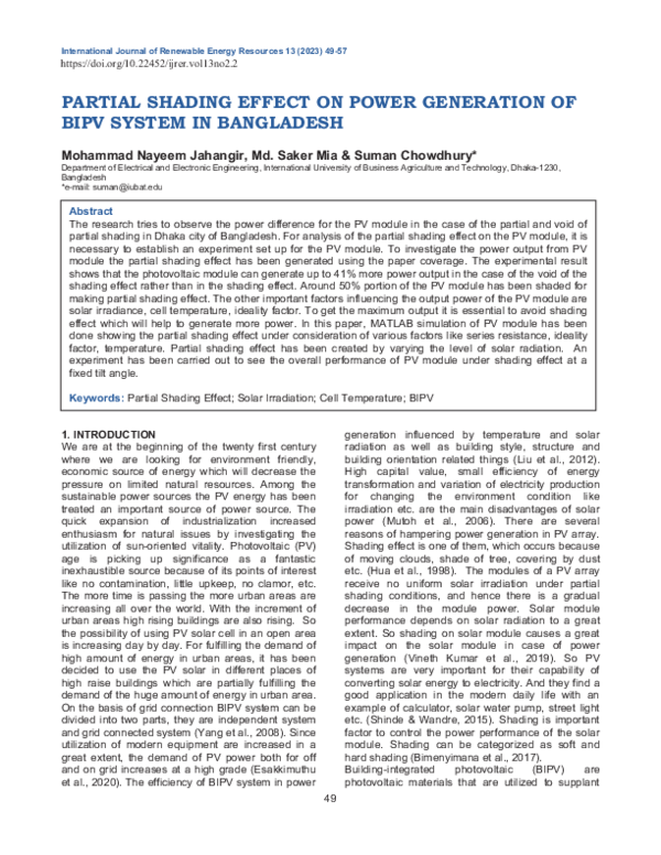 (PDF) Partial Shading Effect on Power Generation of BIPV System in ...