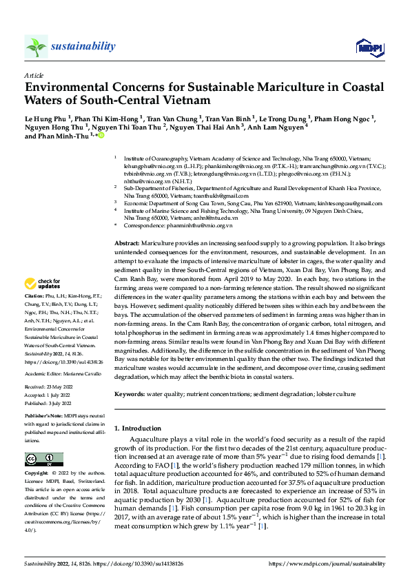 (PDF) Environmental Concerns for Sustainable Mariculture in Coastal ...