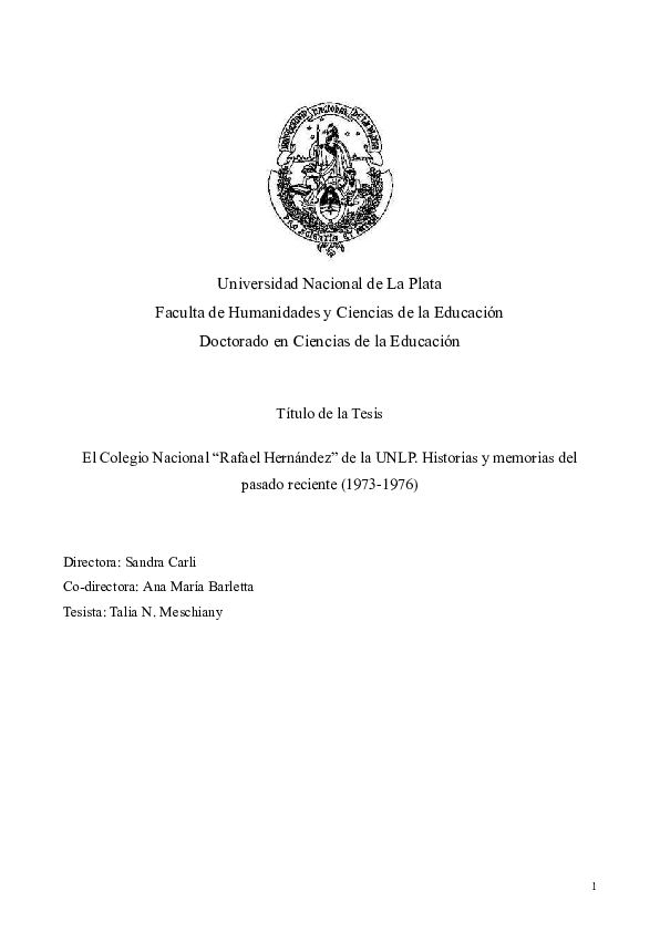 (PDF) El Colegio Nacional “Rafael Hernández” de la UNLP