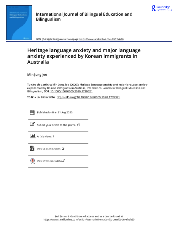 (PDF) Heritage language anxiety and major language anxiety experienced ...