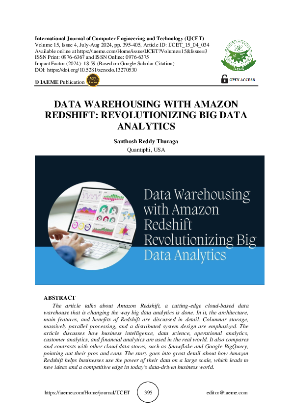 (PDF) DATA WAREHOUSING WITH AMAZON REDSHIFT: REVOLUTIONIZING BIG DATA ...