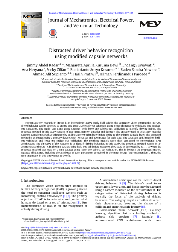 (PDF) Distracted driver behavior recognition using modified capsule ...