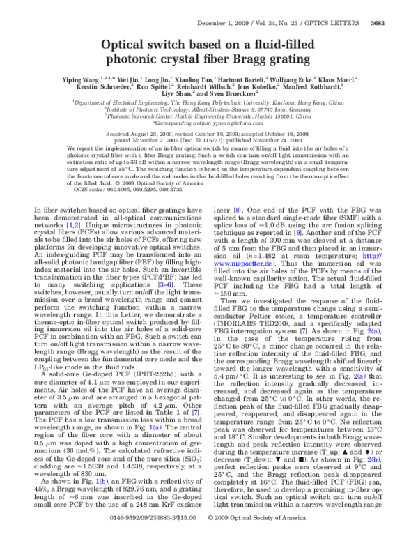 (PDF) Optical switch based on a fluid-filled photonic crystal fiber ...