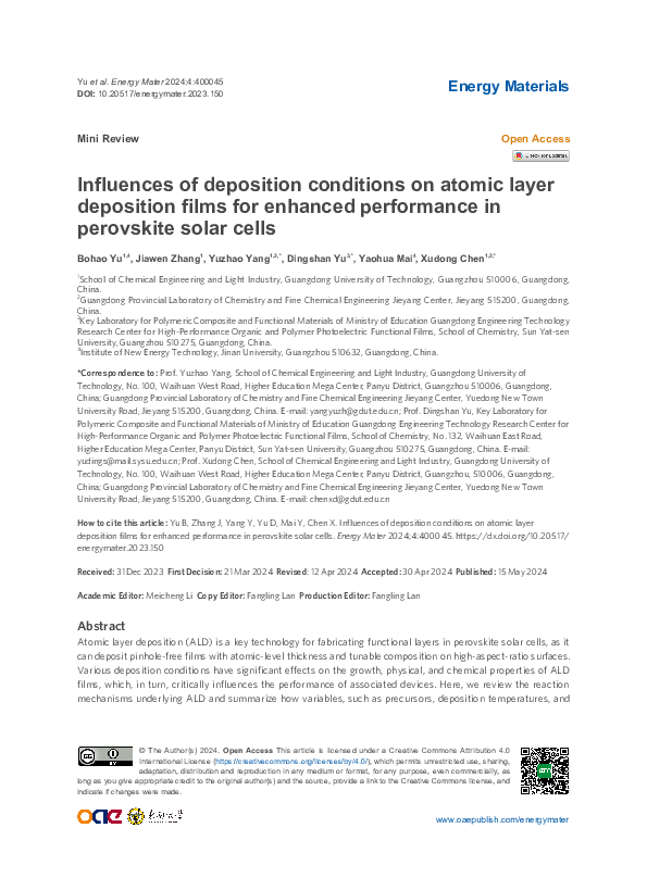 (PDF) Influences of deposition conditions on atomic layer deposition ...