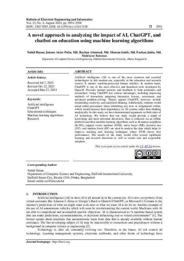 (PDF) A novel approach to analyzing the impact of AI, ChatGPT, and ...