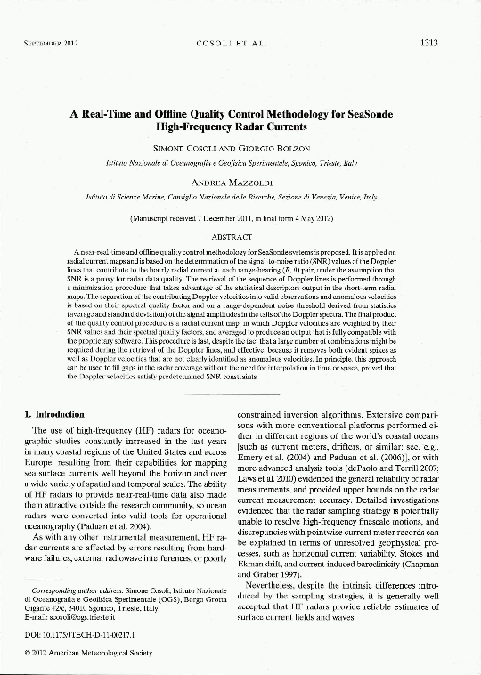 (PDF) A Real-Time and Offline Quality Control Methodology for SeaSonde ...