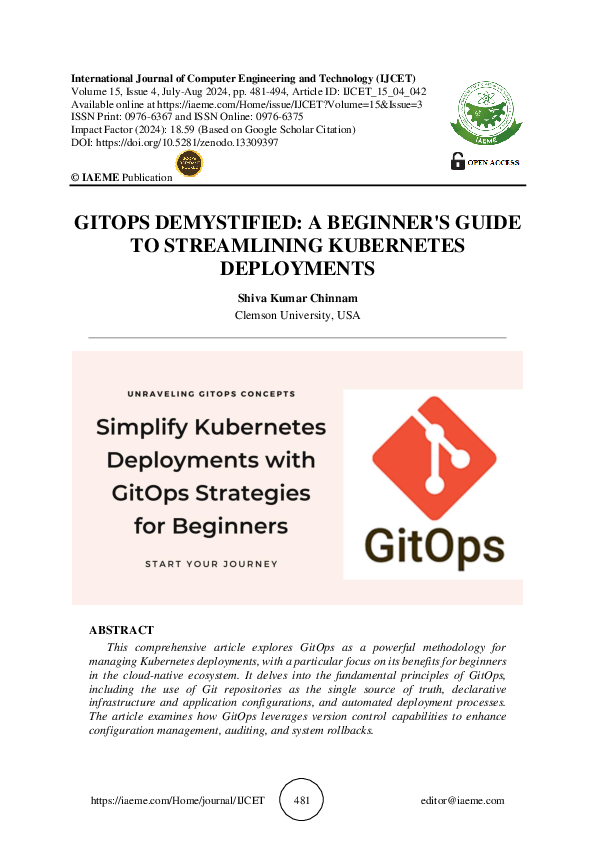 (PDF) GITOPS DEMYSTIFIED: A BEGINNER'S GUIDE TO STREAMLINING KUBERNETES ...