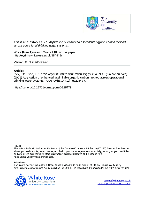 (PDF) Application of enhanced assimilable organic carbon method across ...