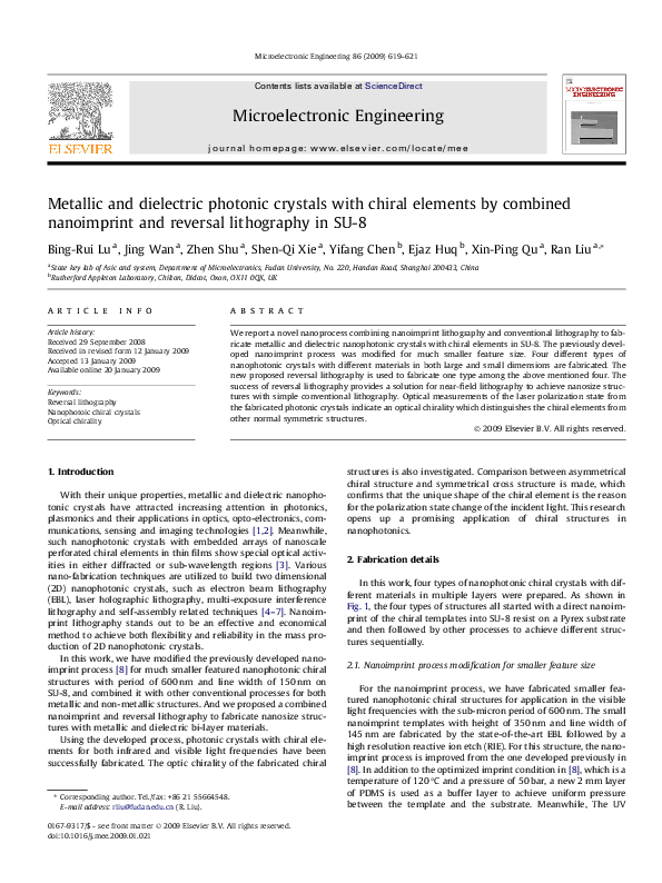 (PDF) Metallic and dielectric photonic crystals with chiral elements by ...