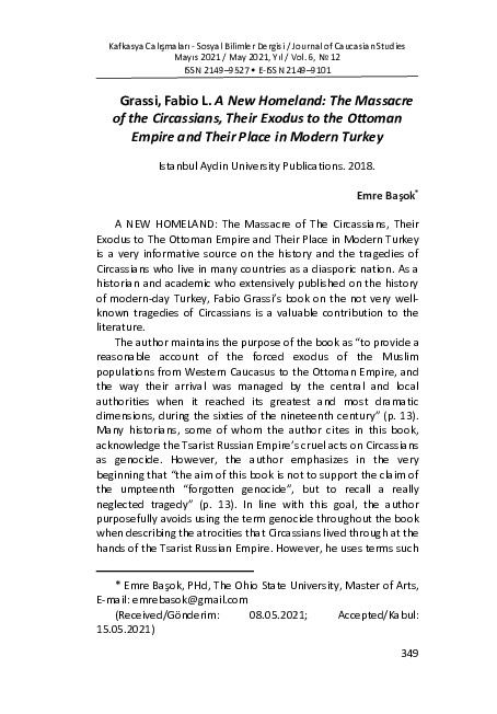 (PDF) Book Review - A New Homeland: The Massacre of the Circassians ...