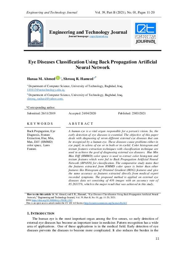 (PDF) Eye Diseases Classification Using Back Propagation Artificial ...