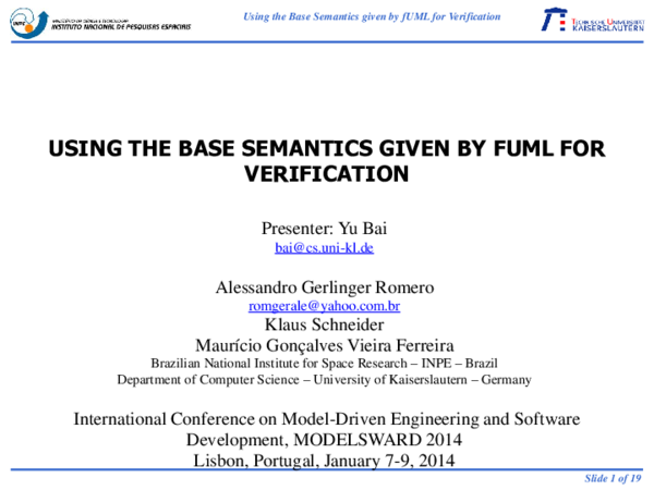 (PDF) Using the Base Semantics given by fUML for Verification