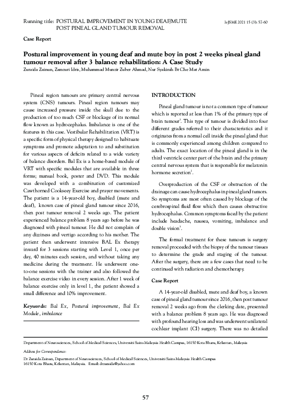 (PDF) Postural improvement in young deaf and mute boy in post 2 weeks ...