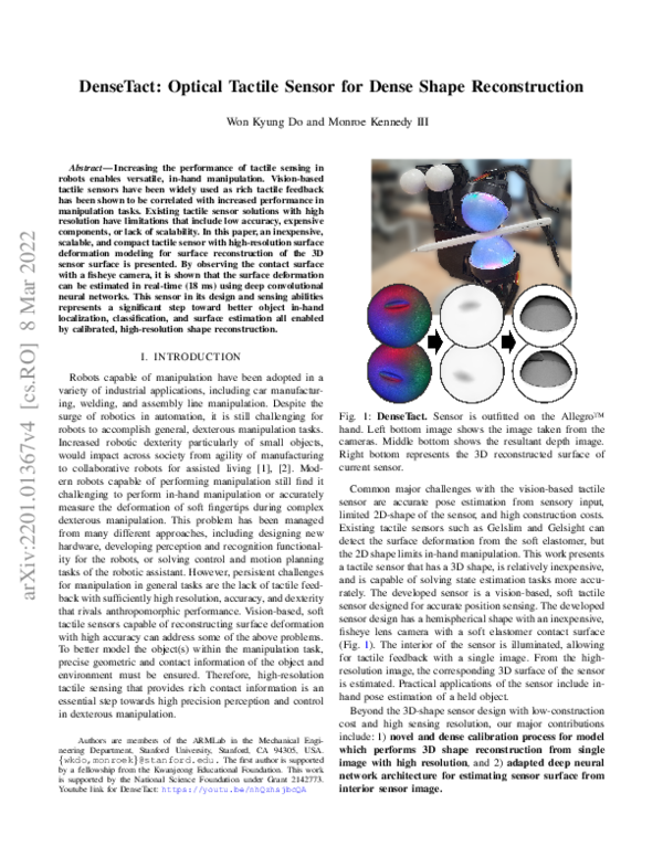 (PDF) DenseTact: Optical Tactile Sensor for Dense Shape Reconstruction