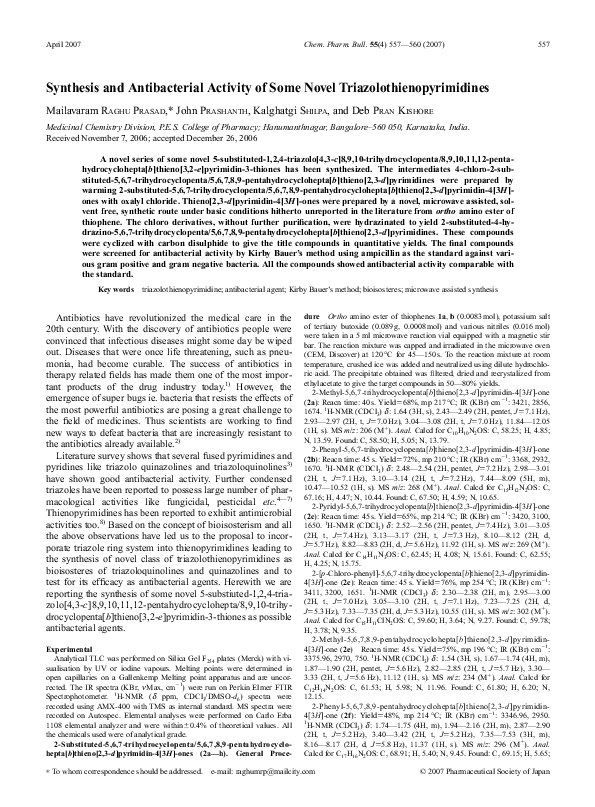 (PDF) Synthesis and Antibacterial Activity of Some Novel ...