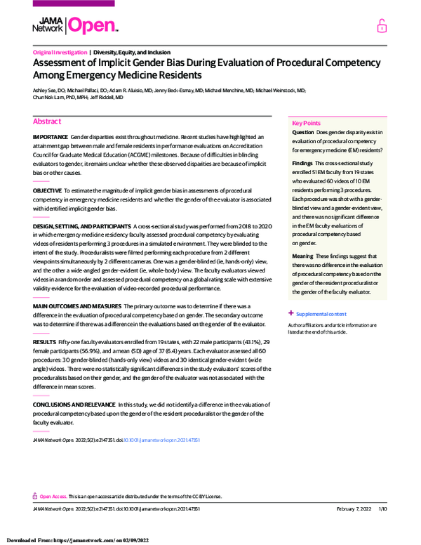 (PDF) Assessment of Implicit Gender Bias During Evaluation of ...