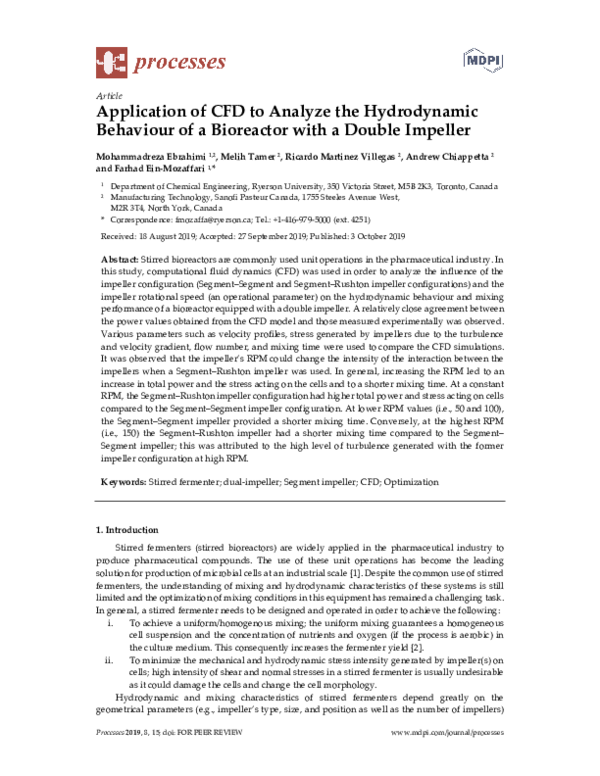 (PDF) Application of CFD to Analyze the Hydrodynamic Behaviour of a ...