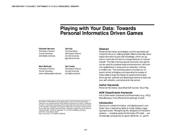 (PDF) Playing with your data