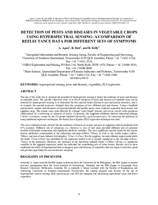 (PDF) Detection of pests and diseases in vegetable crops using ...