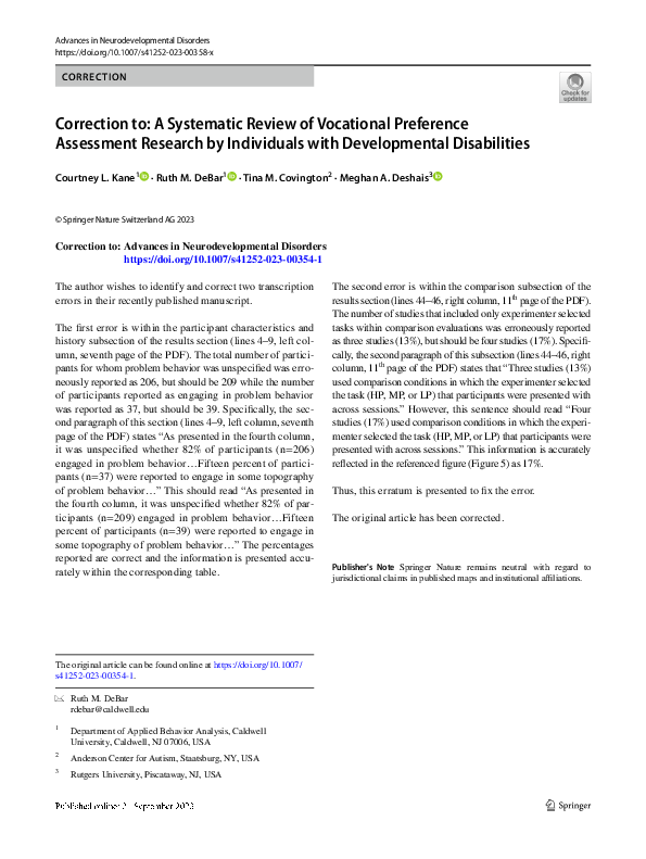 (PDF) Correction to: A Systematic Review of Vocational Preference ...