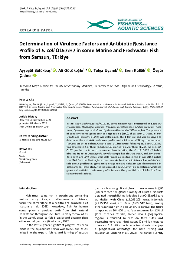 (PDF) Determination of Virulence Factors and Antibiotic Resistance ...