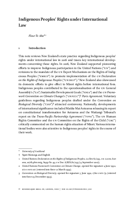 (PDF) Indigenous ‘Peoples’’ Rights under International Law