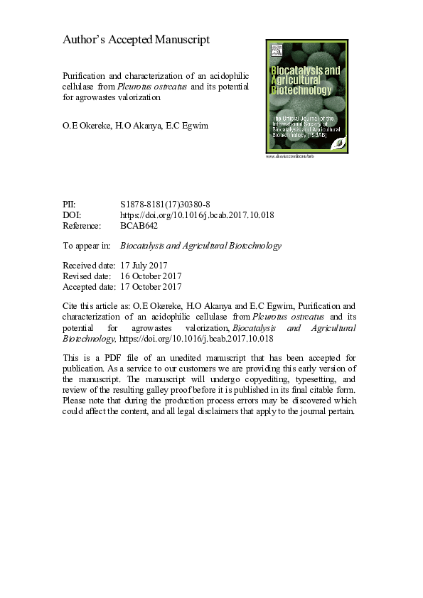(PDF) Purification and Characterization of an Acidophilic Xylanase from ...