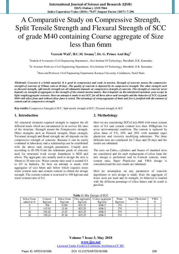 (PDF) A Comparative Study on Compressive Strength, Split Tensile ...