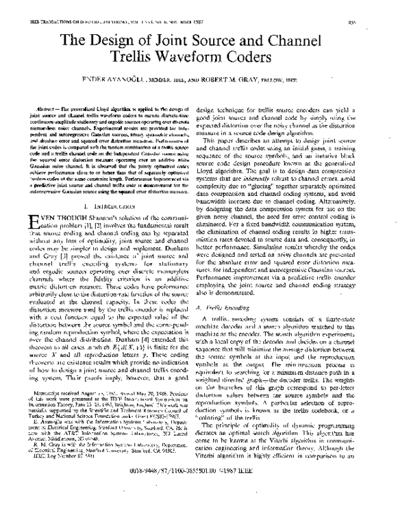 (PDF) The design of joint source and channel trellis waveform coders