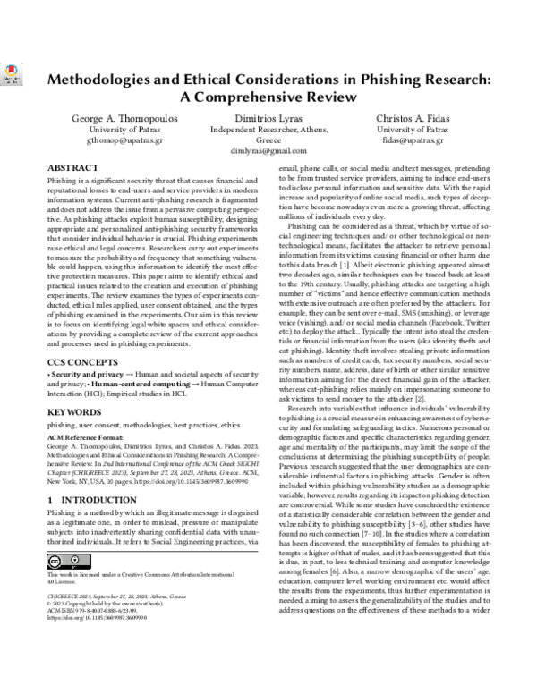 (PDF) Methodologies and Ethical Considerations in Phishing Research: A ...