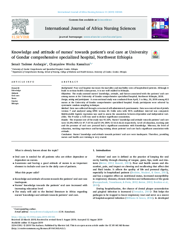 (PDF) Knowledge and attitude of nurses towards patient safety and its ...