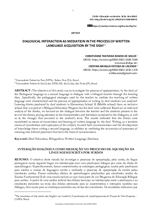 (PDF) Dialogical Interaction as Mediation in the Process of Written ...