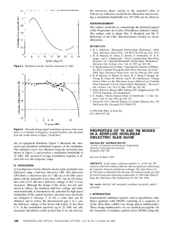 (PDF) Properties of TE and TM modes in a Kerr-like nonlinear dielectric ...
