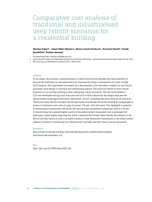 (PDF) Comparative cost analysis of traditional and industrialised deep ...