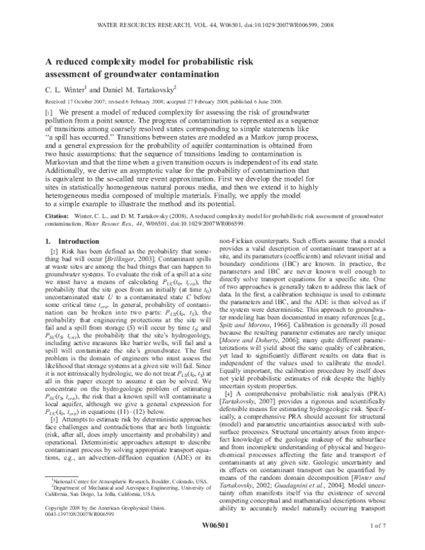 (PDF) A reduced complexity model for probabilistic risk assessment of ...
