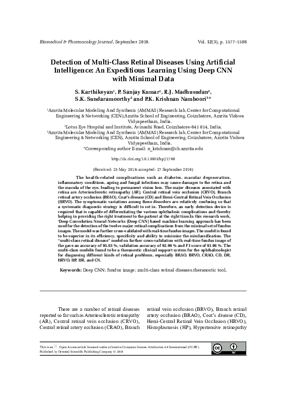 (PDF) Detection of Multi-Class Retinal Diseases Using Artificial ...