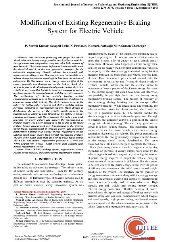(PDF) Modification of Existing Regenerative Braking System for Electric ...