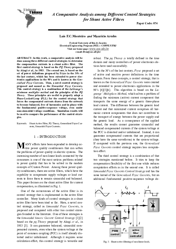(PDF) A comparative analysis among different control strategies for ...