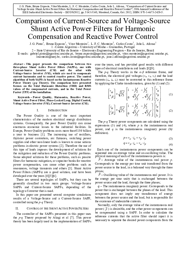 (PDF) Comparison of current-source and voltage-source Shunt Active ...