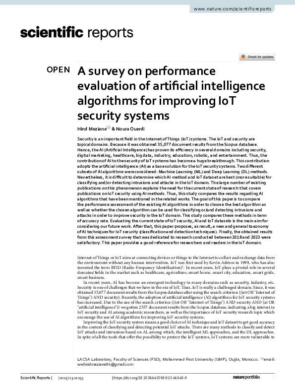 (PDF) A survey on performance evaluation of artificial intelligence ...