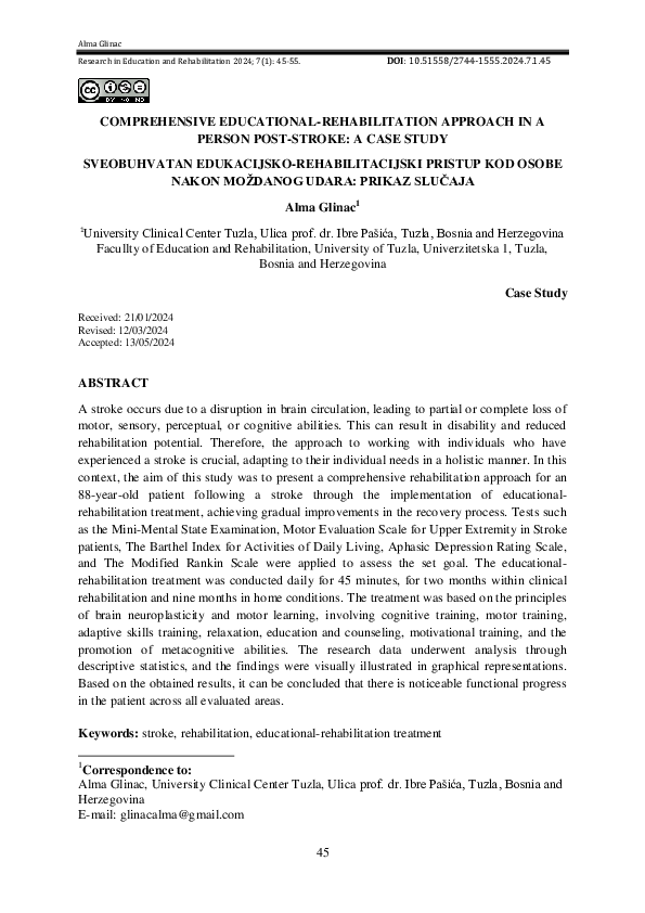 (PDF) COMPREHENSIVE EDUCATIONAL-REHABILITATION APPROACH IN A PERSON ...