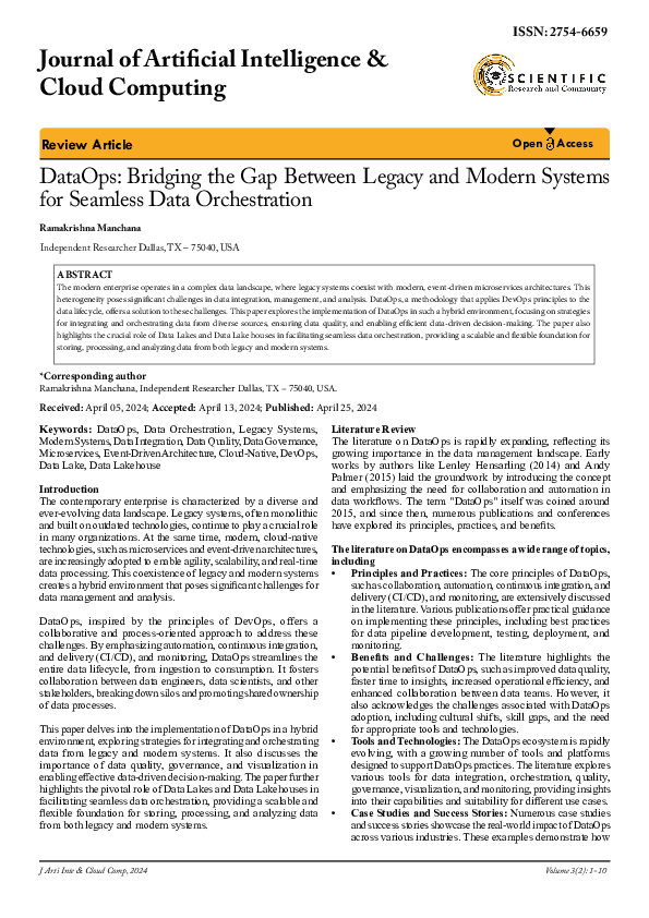 (PDF) DataOps: Bridging the Gap Between Legacy and Modern Systems for ...