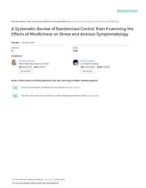 (PDF) A systematic review of randomised control trials examining the ...