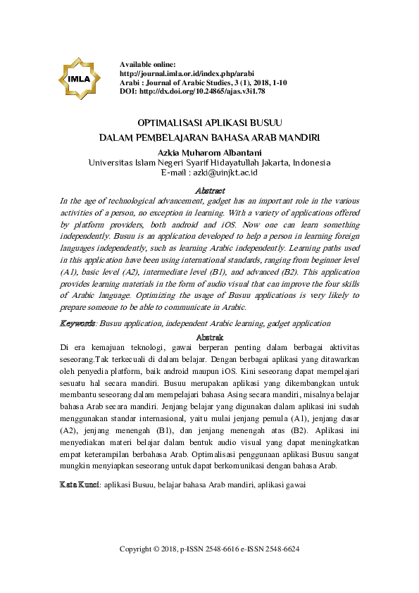 (PDF) Teaching Arabic in the era of Industrial Revolution 4.0 in ...